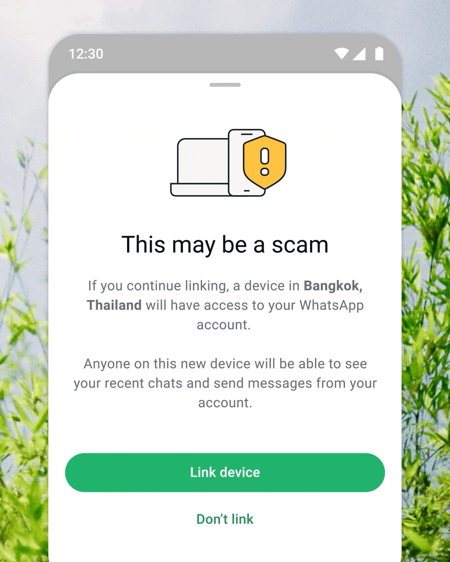 3. Cảnh báo liên kết thiết bị đáng ngờ trên WhatsApp.jpg