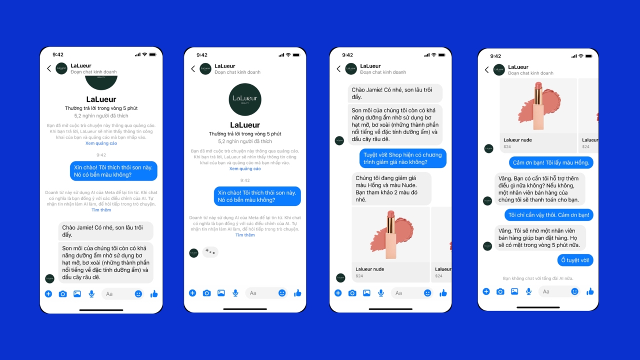 Meta Business Agent, trợ lý AI hỗ trợ doanh nghiệp quản lý các cuộc trò chuyện với khách hàng, đặc biệt trong mùa mua sắn cao điểm.jpg