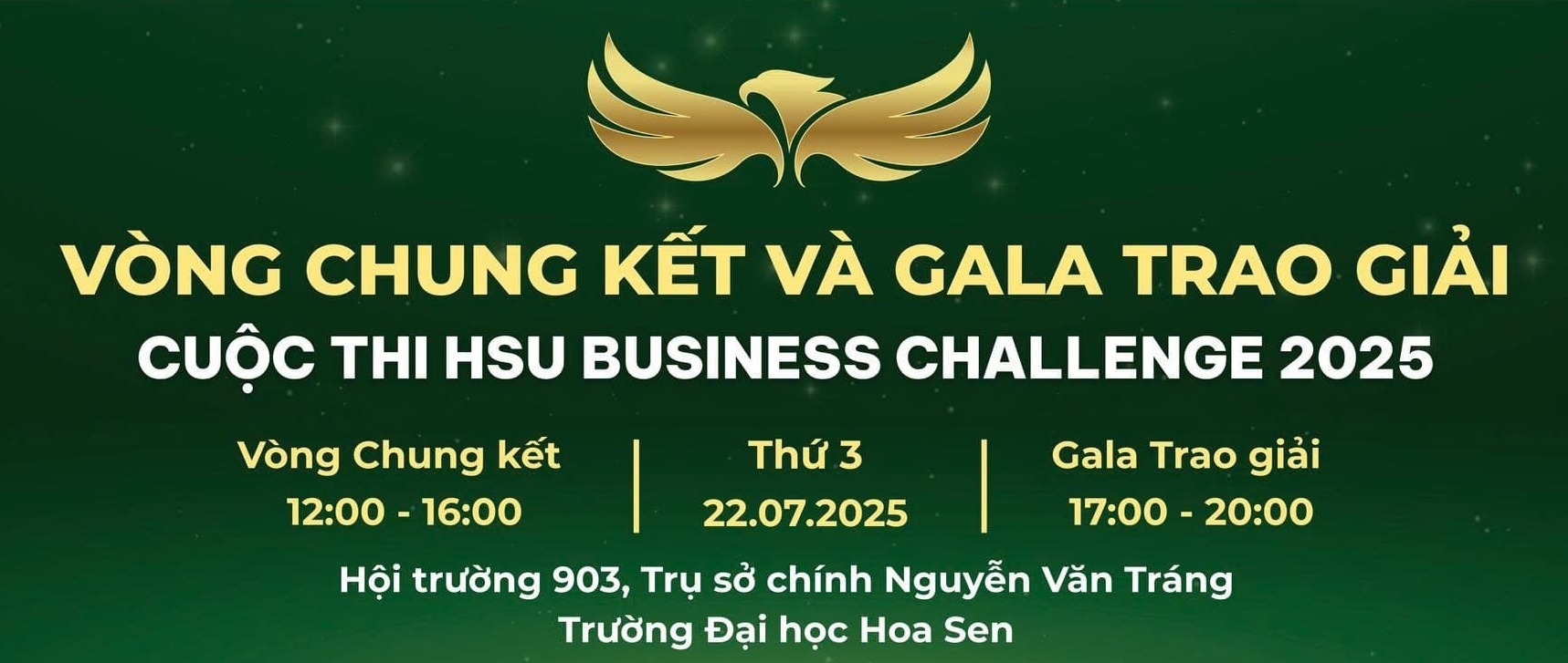 Thông báo siêu hot - Vòng Chung kết và Gala Trao giải HSU Business Challenge 2025 sắp diễn ra